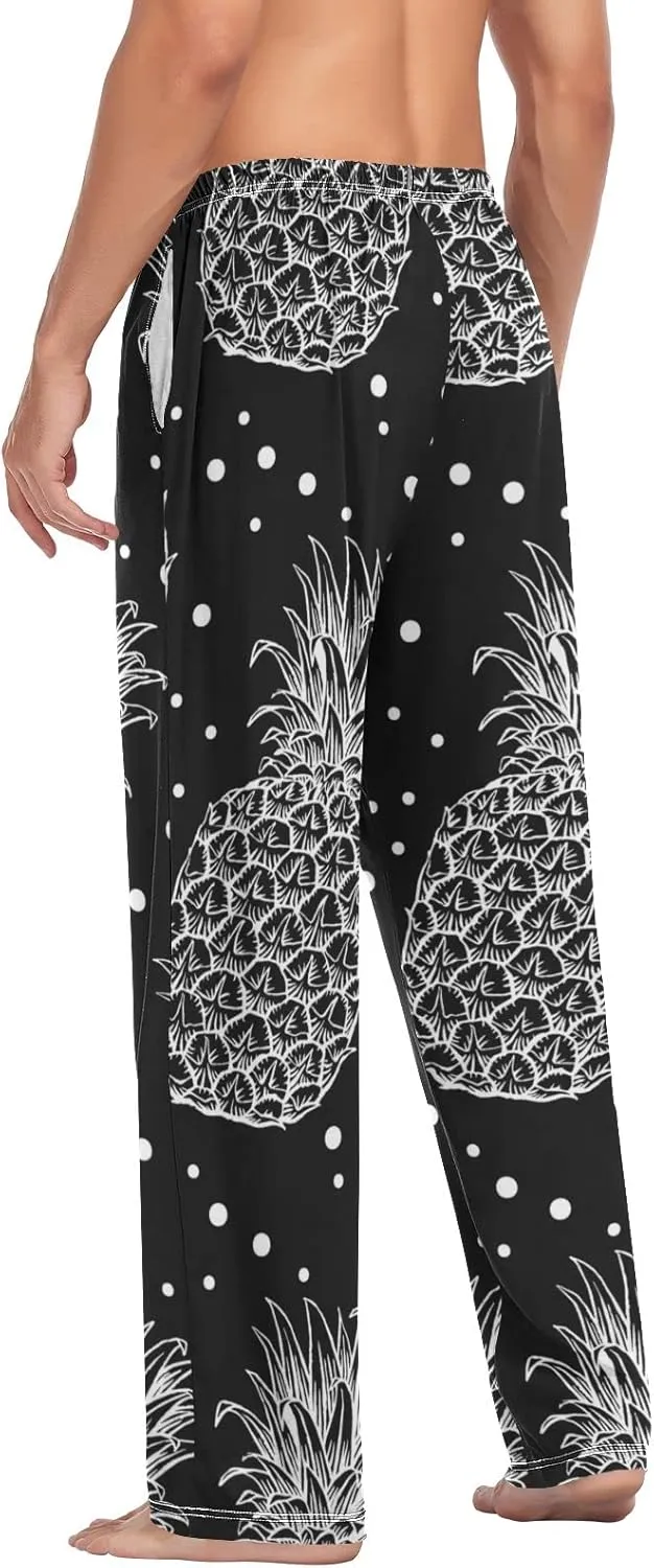 Men's Pajama Pants Straight Trouser Sleep Lounge Pants Sleepwear with Pockets