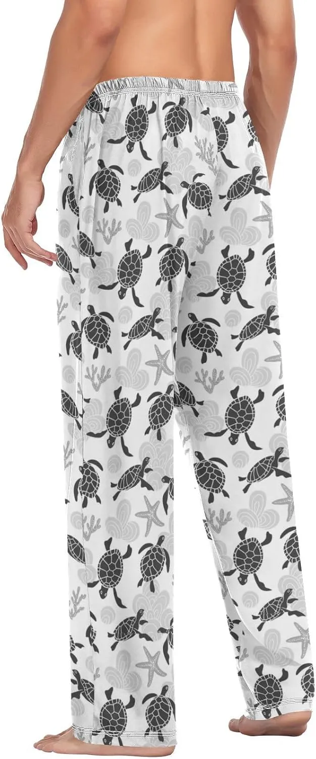 Men's Pajama Pants Straight Trouser Sleep Lounge Pants Sleepwear with Pockets