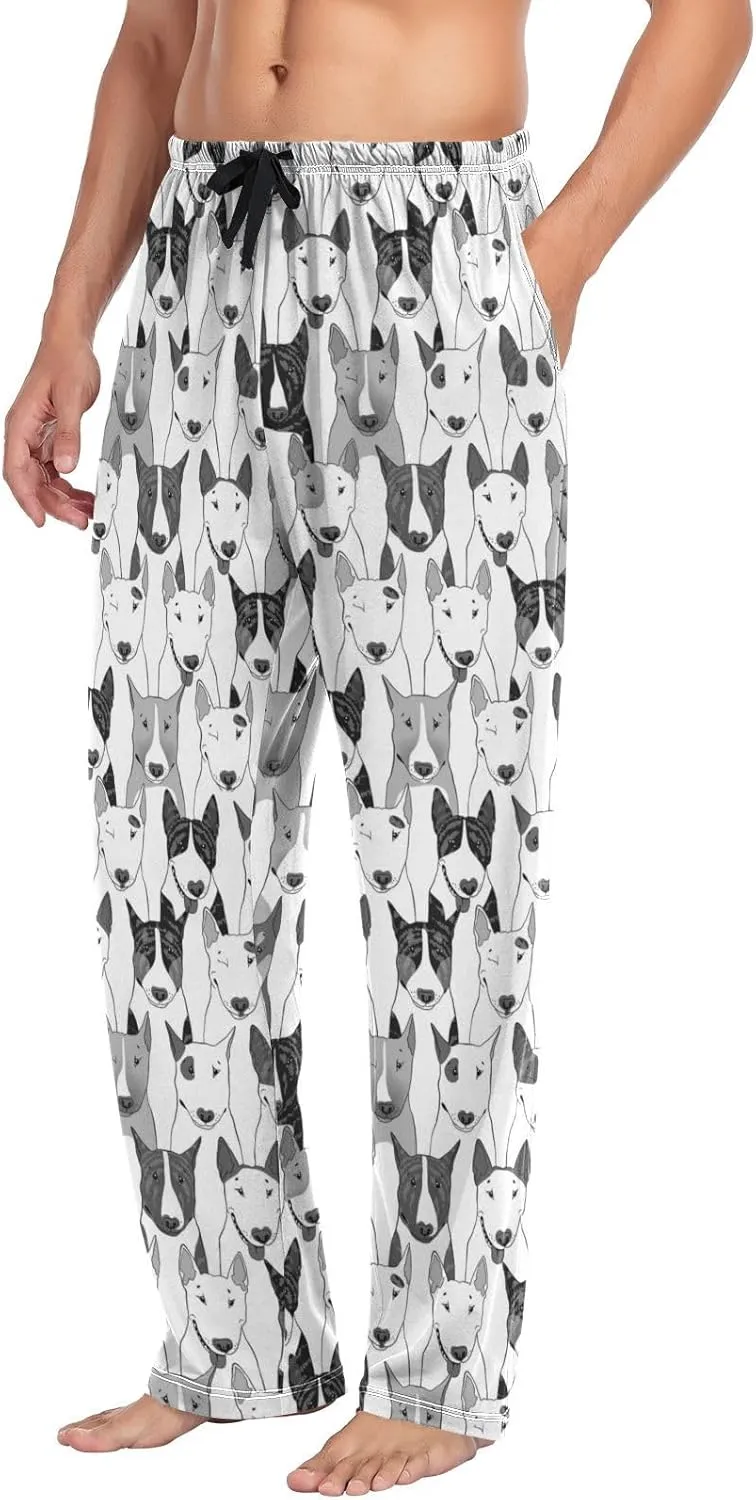 Men's Pajama Pants Straight Trouser Sleep Lounge Pants Sleepwear with Pockets