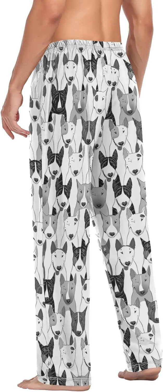 Men's Pajama Pants Straight Trouser Sleep Lounge Pants Sleepwear with Pockets