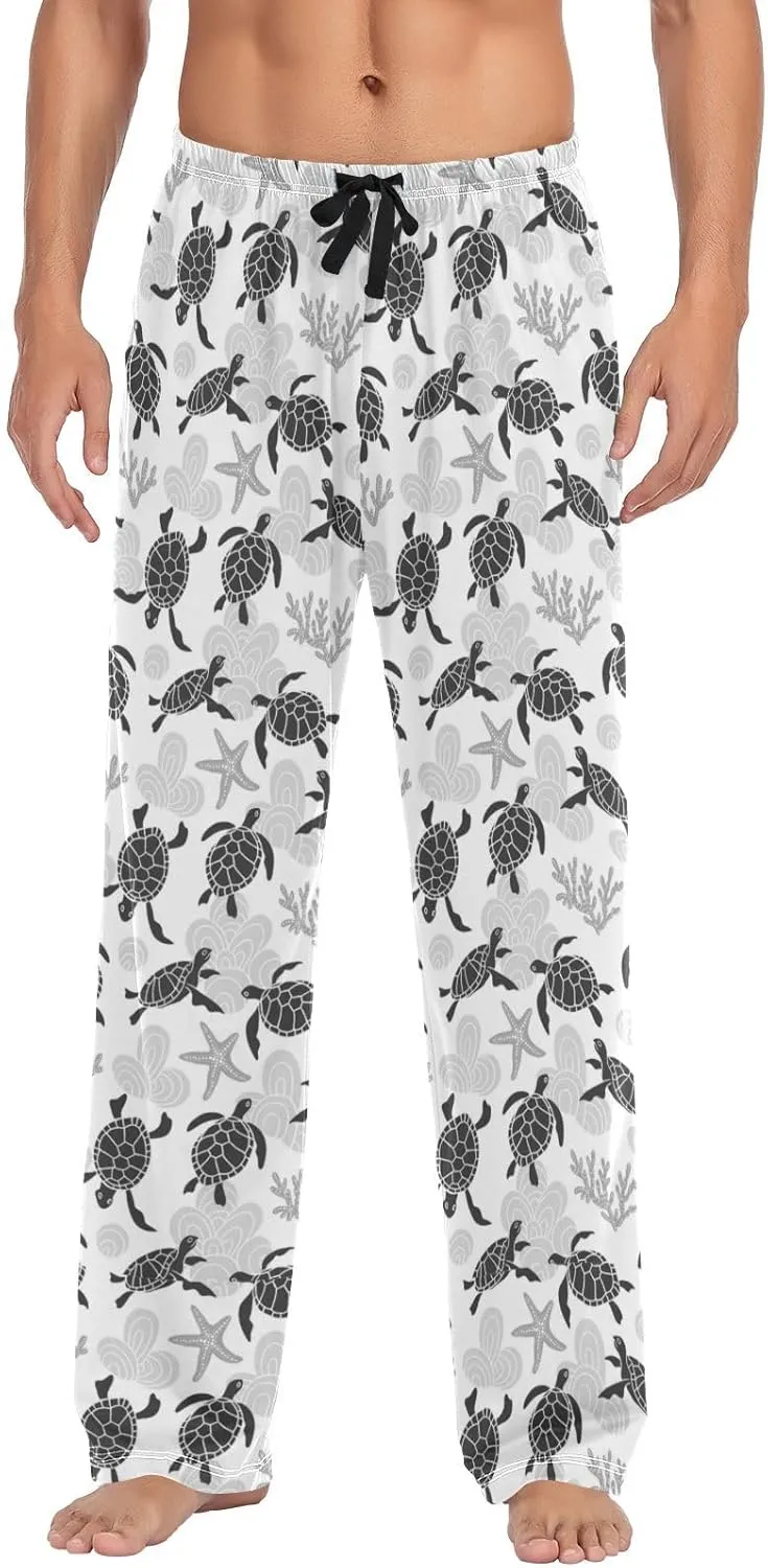 Men's Pajama Pants Straight Trouser Sleep Lounge Pants Sleepwear with Pockets