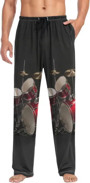 Men's Pajama Pants Straight Trouser Sleep Lounge Pants Sleepwear with Pockets