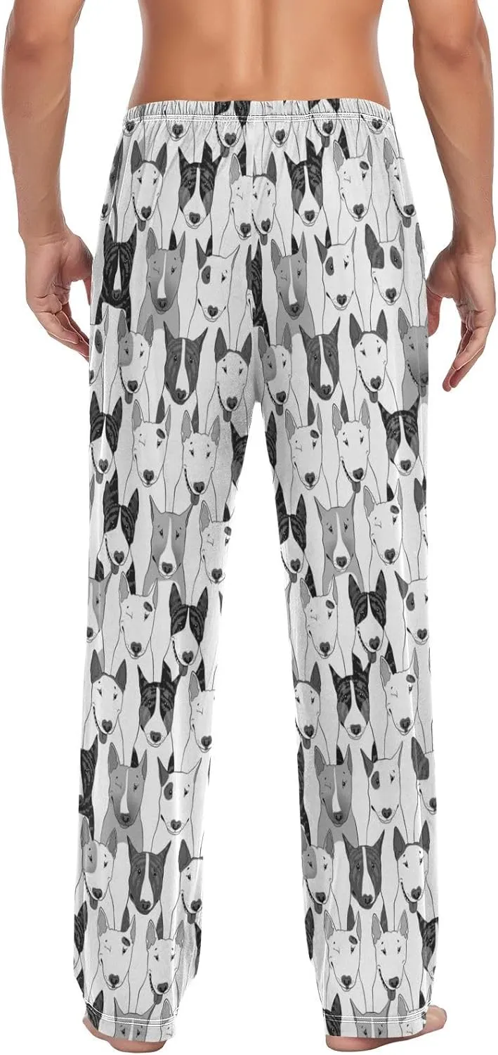 Men's Pajama Pants Straight Trouser Sleep Lounge Pants Sleepwear with Pockets