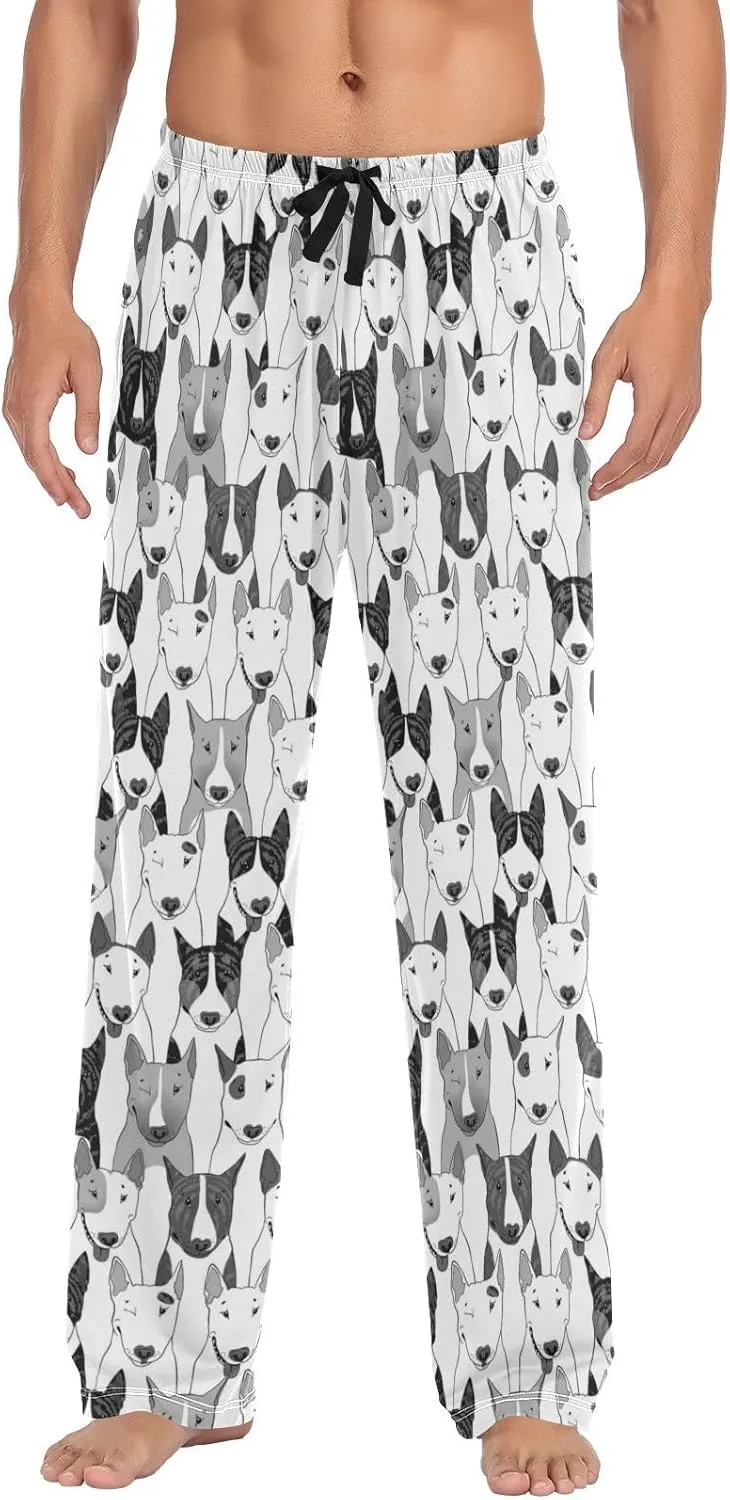 Men's Pajama Pants Straight Trouser Sleep Lounge Pants Sleepwear with Pockets