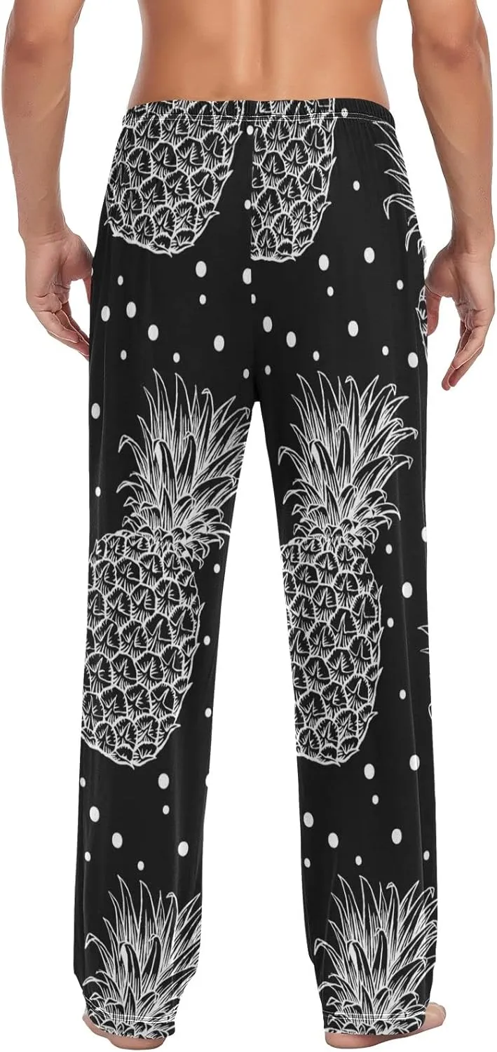 Men's Pajama Pants Straight Trouser Sleep Lounge Pants Sleepwear with Pockets