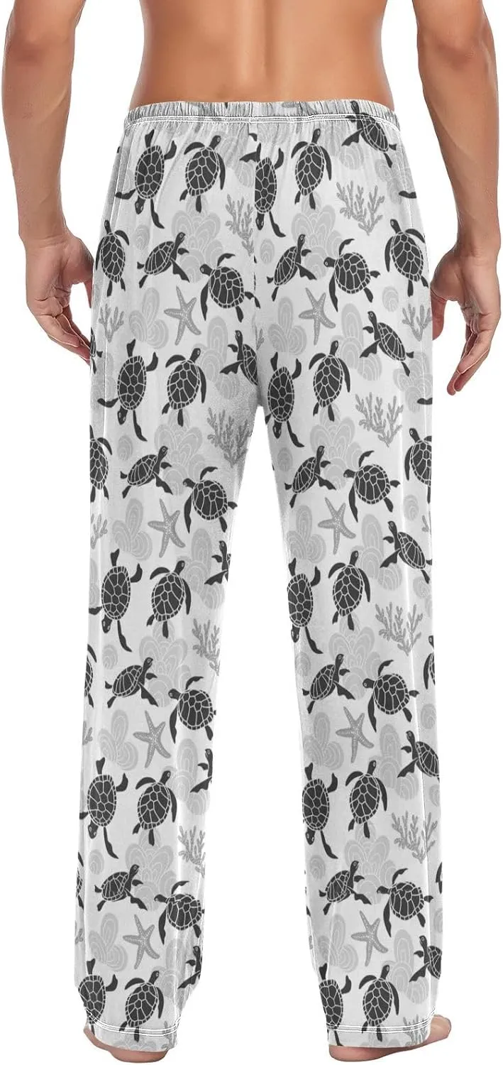 Men's Pajama Pants Straight Trouser Sleep Lounge Pants Sleepwear with Pockets