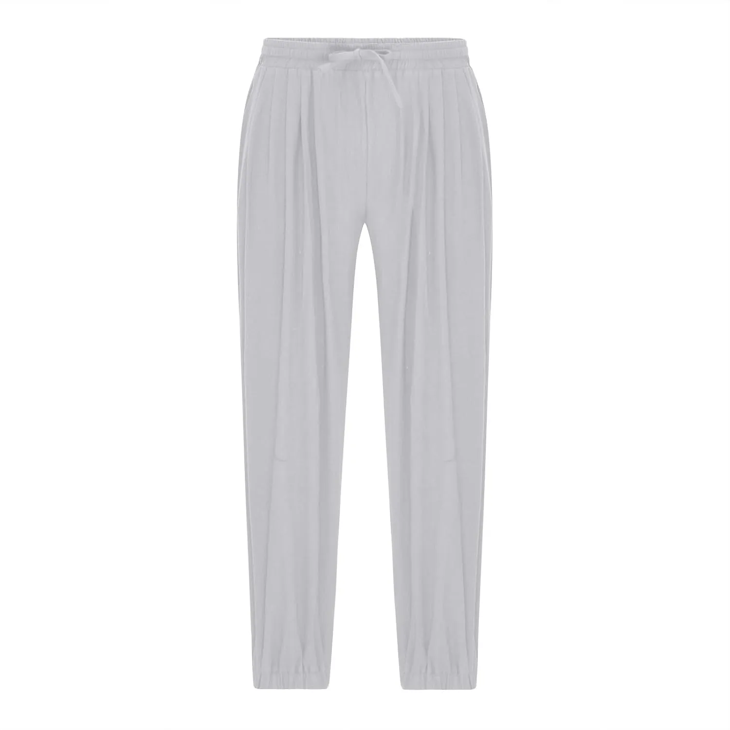 Mens Pants Casual Cinch Bottom Harem Pants Elastic Waist Drawstring Tapered Pant Baggy Breathable Jogger with Pockets