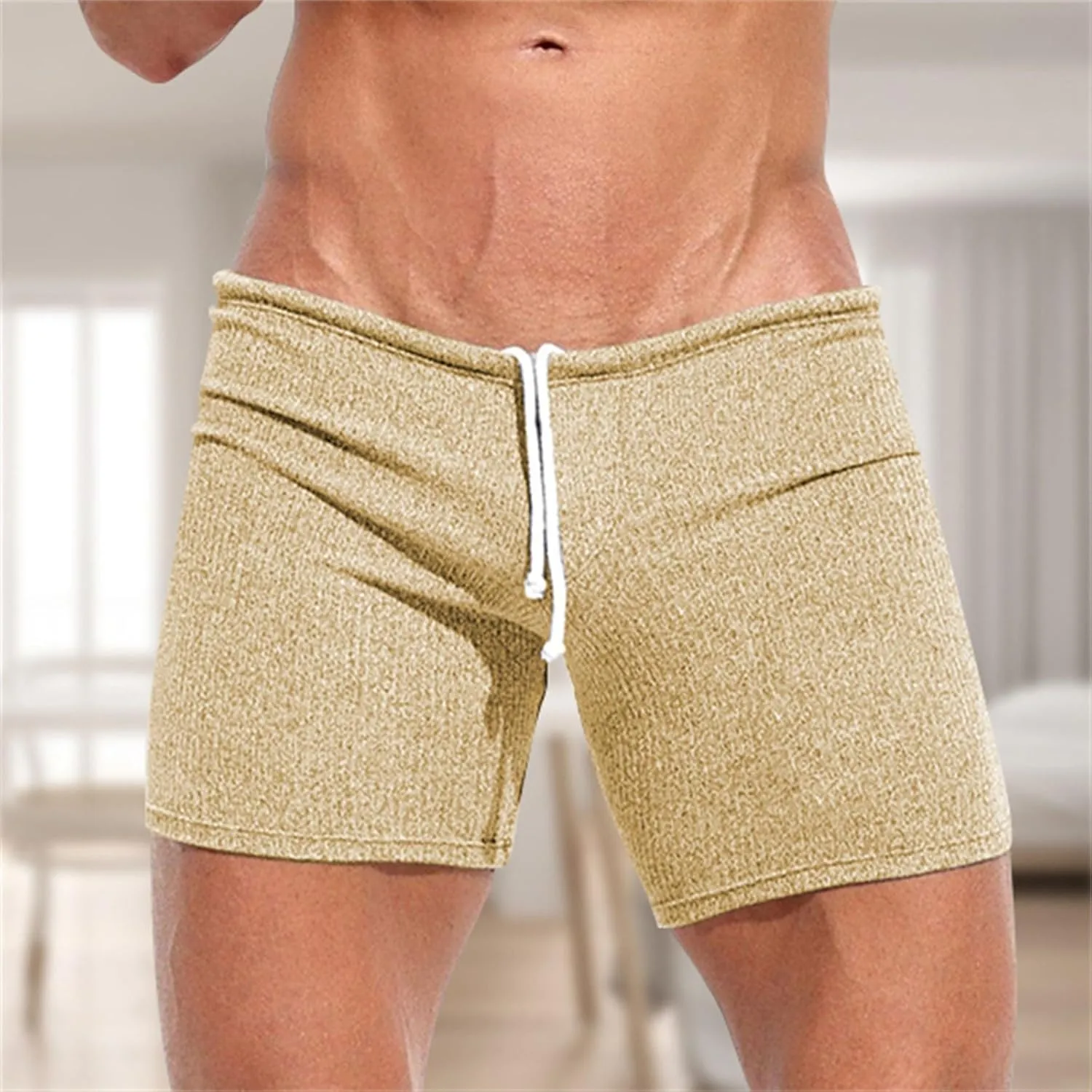 Mens Sexy Shorts Lightweight Muscle Tight Casual Lightweight Stretch Athletic Trunks Combat Track Workout Fitness Pant