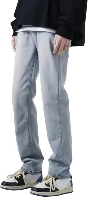Men's Solid Straight Leg Work Jeans Casual Stylish Outdoor Denim Pants Regular Fit Comfort Jeans Trouser