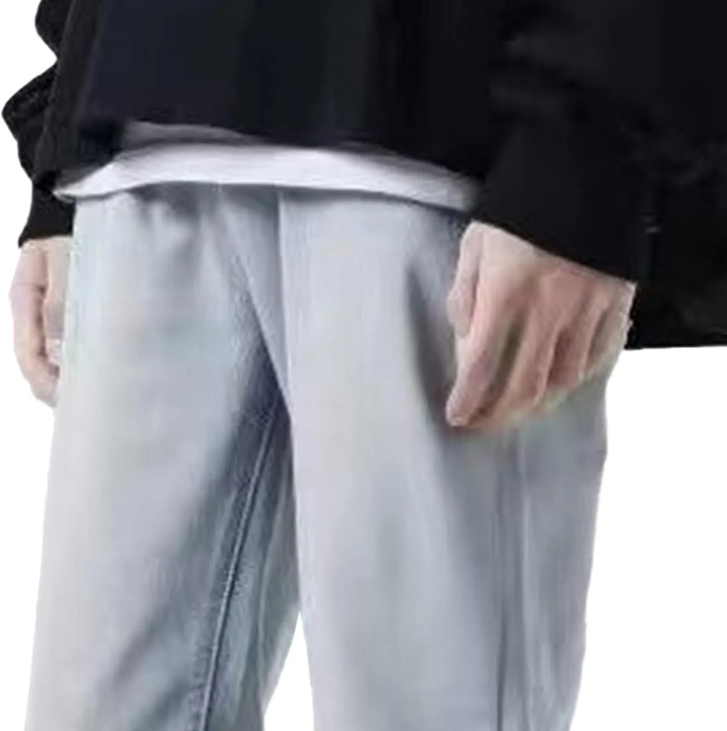 Men's Solid Straight Leg Work Jeans Casual Stylish Outdoor Denim Pants Regular Fit Comfort Jeans Trouser