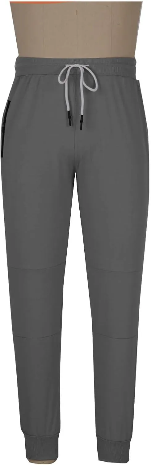 Mens Sweatpants Joggers Lightweight Elastic Waist Drawstring Athletic Gym Workout Hiking Trouser Casual Tapered Pants
