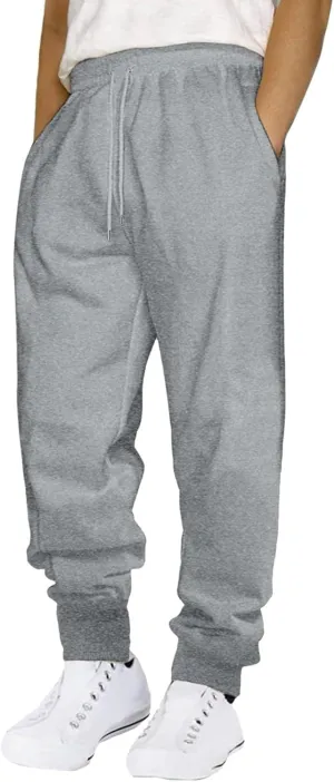 Mens Sweatpants, Men's Lightweight Sweatpants Loose Fit Open Bottom Athletic Running Jogging Pants with Pockets