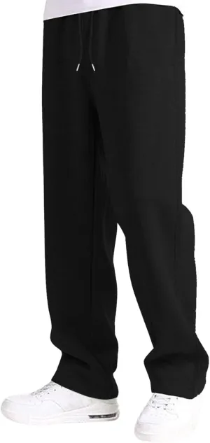 Mens Sweatpants with Pockets Mens Workout Jogger Drawsting Elastic aist Sweatpants Lightweight Solid Color Running Pants