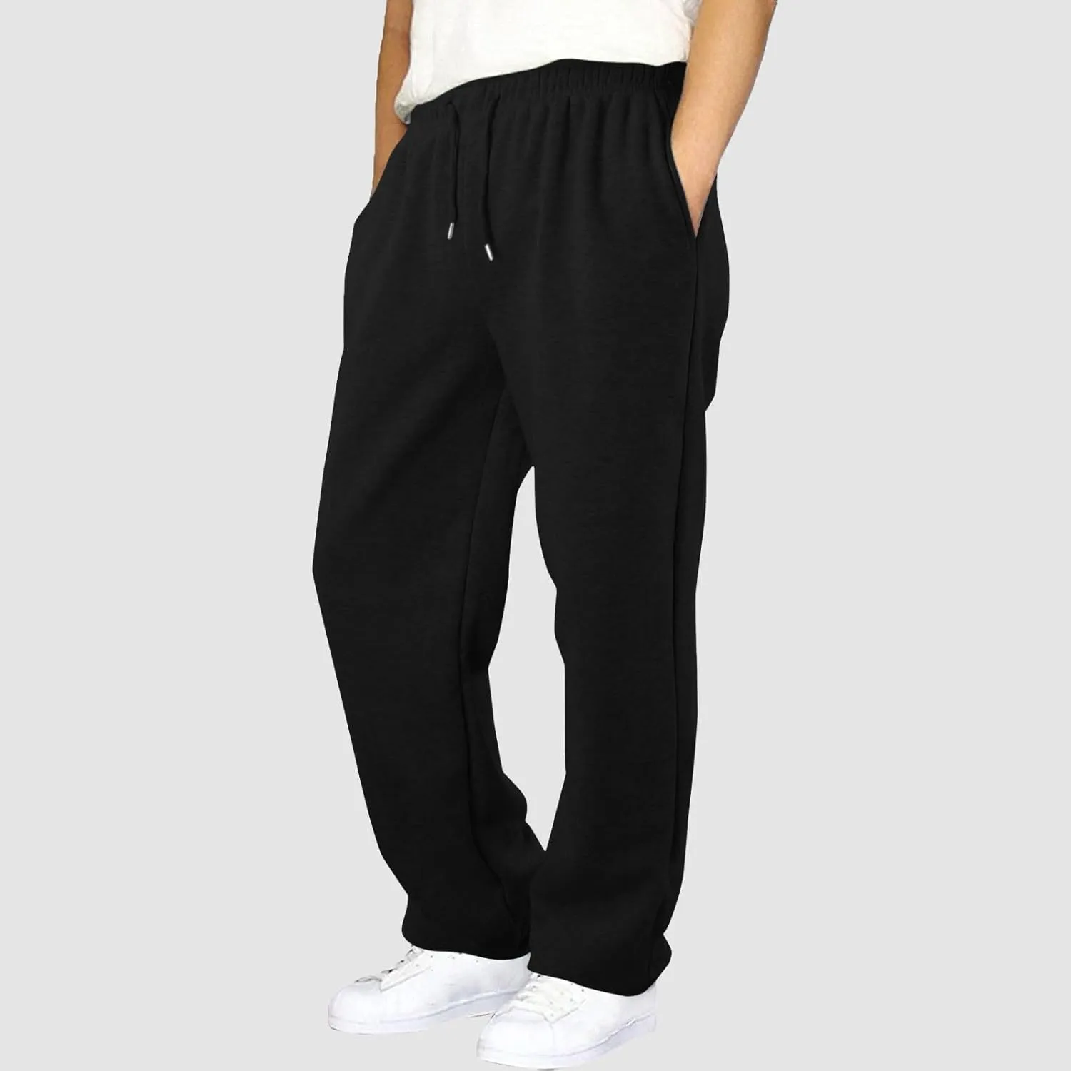 Mens Sweatpants with Pockets Mens Workout Jogger Drawsting Elastic aist Sweatpants Lightweight Solid Color Running Pants