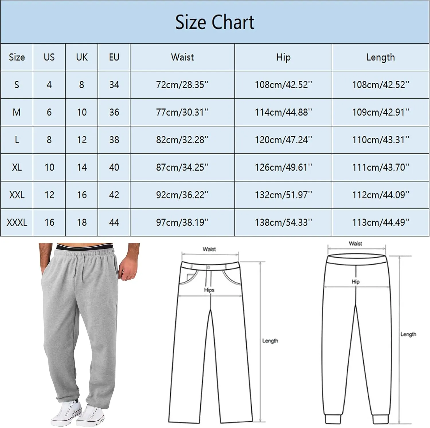 Mens Sweatpants with Pockets Mens Workout Jogger Drawsting Elastic aist Sweatpants Lightweight Solid Color Running Pants