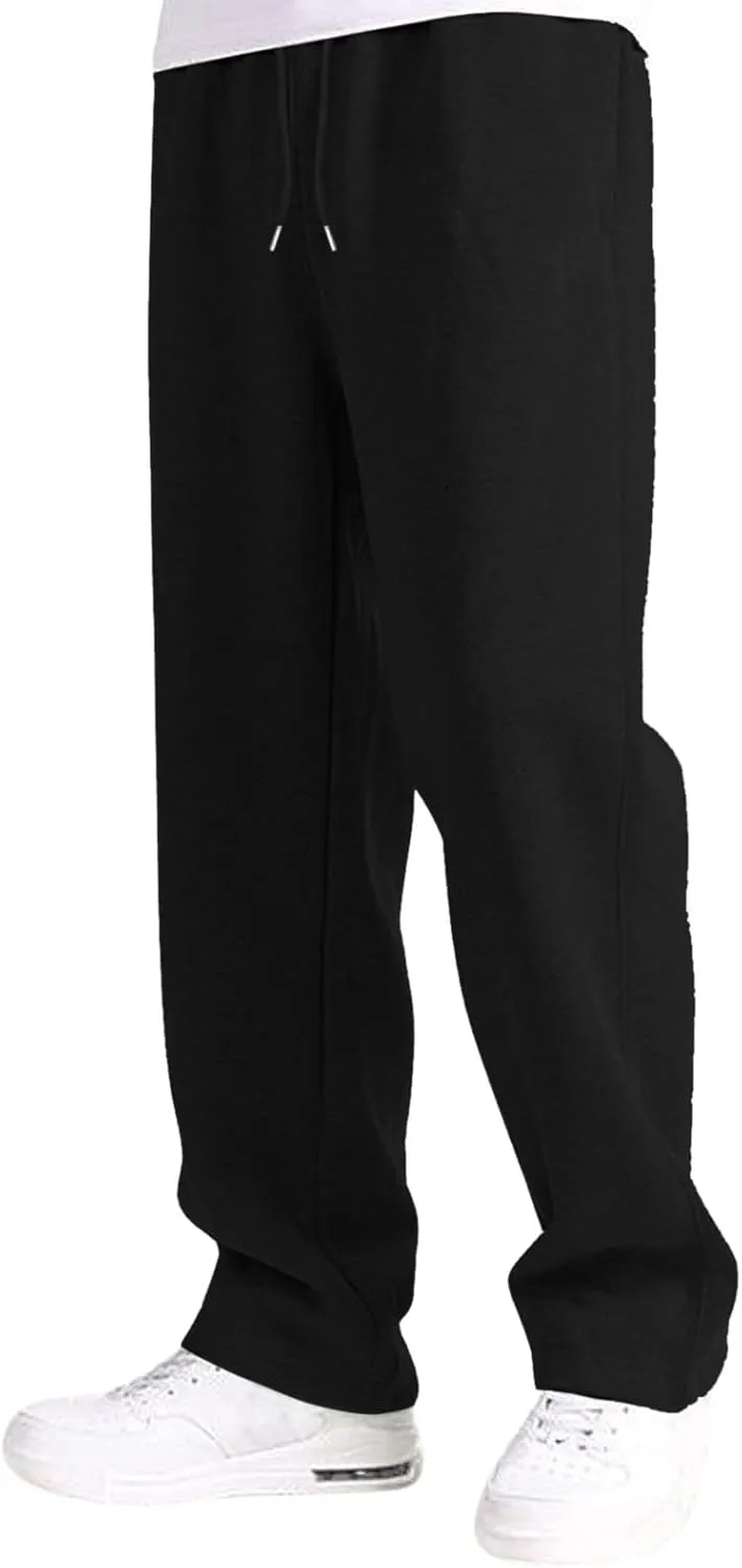 Mens Sweatpants with Pockets Mens Workout Jogger Drawsting Elastic aist Sweatpants Lightweight Solid Color Running Pants