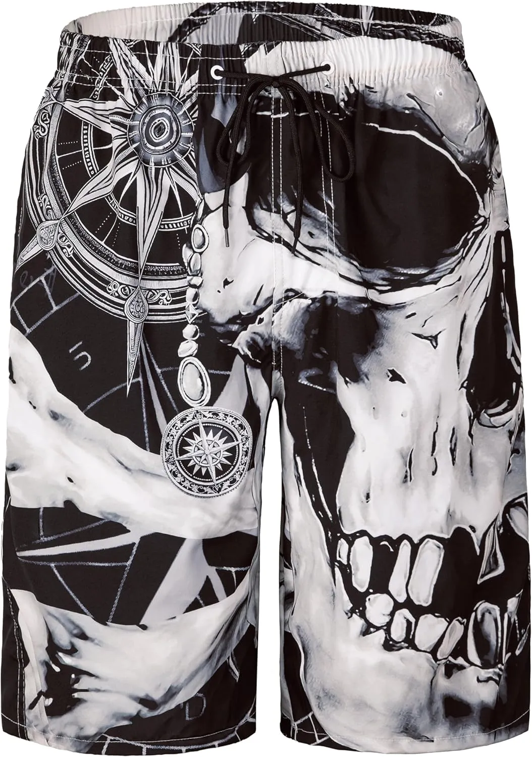 Mens Swim Trunks Quick Dry Board Shorts with Mesh Lining, Breathable Fit Print Beach Shorts Swimwear Bathing Suits