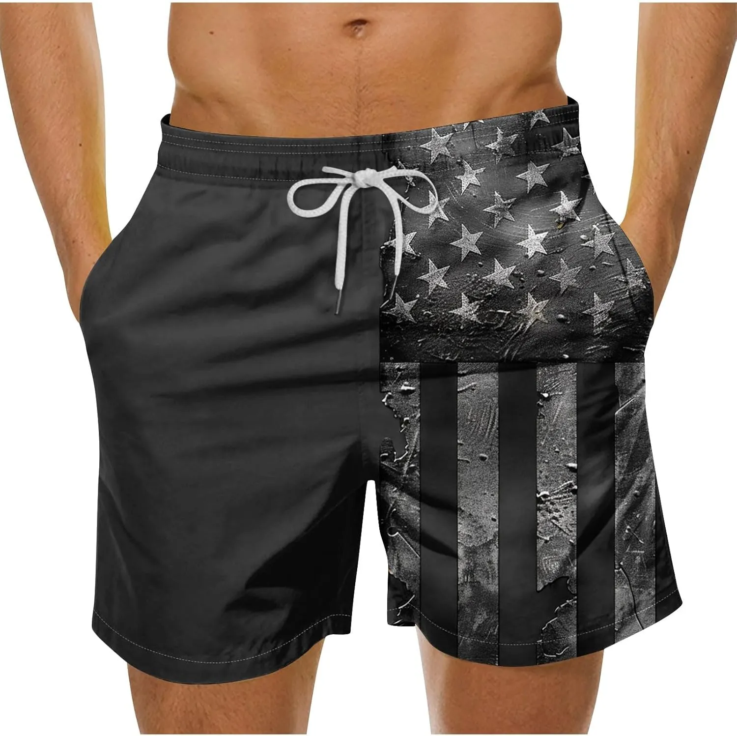 Mens Swim Trunks Quick Dry Swimming Board Shorts Breathable Fit Hawaii Beach Shorts Bathing Suits with Pockets