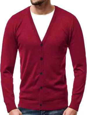 Men's V Neck Casual Lightweight Cardigan Soft Long Sleeve Sweaters Pocket Button Down Knitted Open Sweater