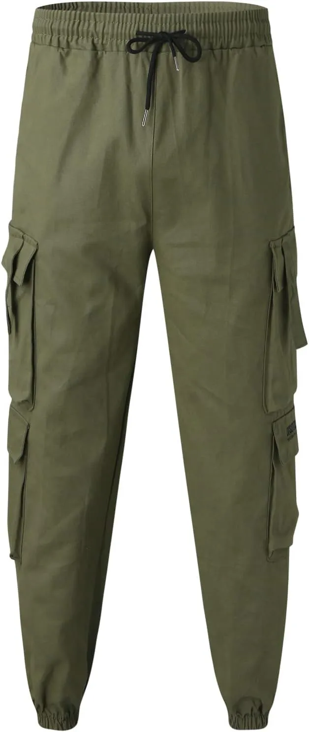 Mens Workout Cargo Sweatpants Straight-Fit Mens Cargo Pants Wild Outdoor Lightweight Mens Work Pants with Multipocket