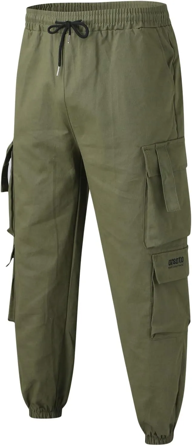 Mens Workout Cargo Sweatpants Straight-Fit Mens Cargo Pants Wild Outdoor Lightweight Mens Work Pants with Multipocket