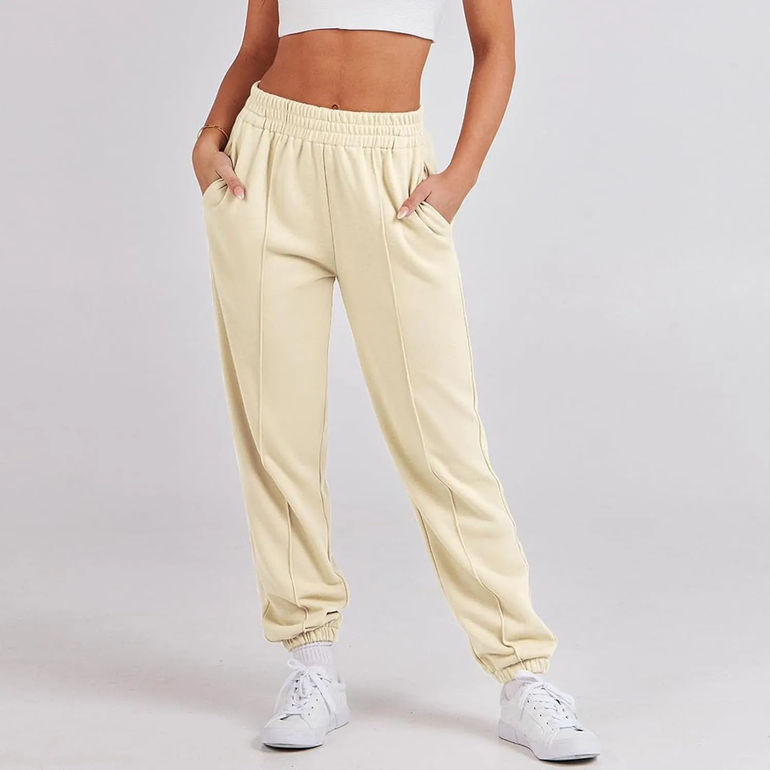 midelxp Womens Joggers Sweatpants with Pockets High Waisted Athletic Jogger Pants Baggy Lightweight Comfy Lounge Trousers