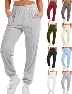 midelxp Womens Joggers Sweatpants with Pockets High Waisted Athletic Jogger Pants Baggy Lightweight Comfy Lounge Trousers