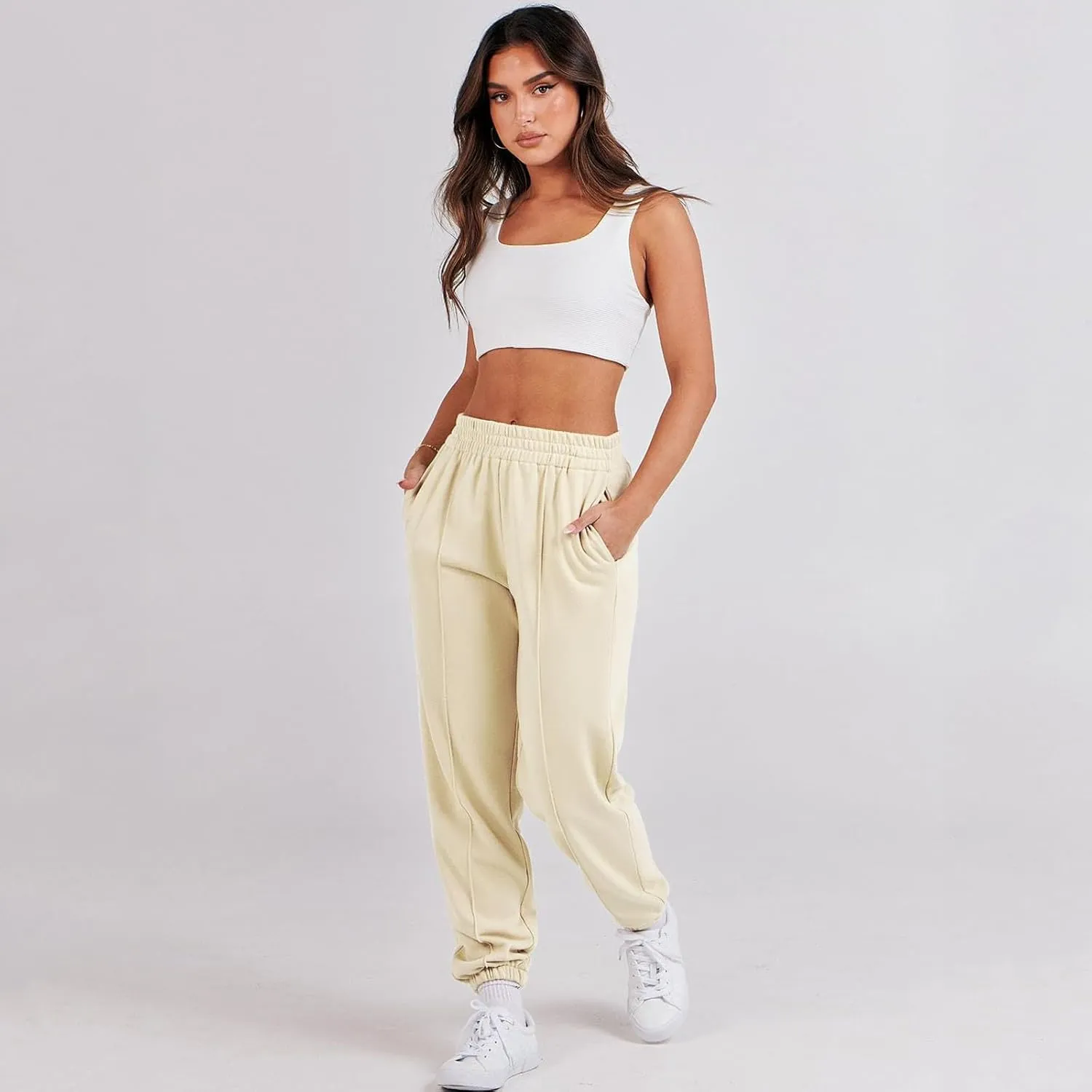 midelxp Womens Joggers Sweatpants with Pockets High Waisted Athletic Jogger Pants Baggy Lightweight Comfy Lounge Trousers