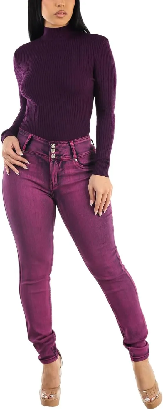 Moda Xpress High Waisted Butt Lifting Jeans for Women - Colombian Skinny Jeans Levanta Cola