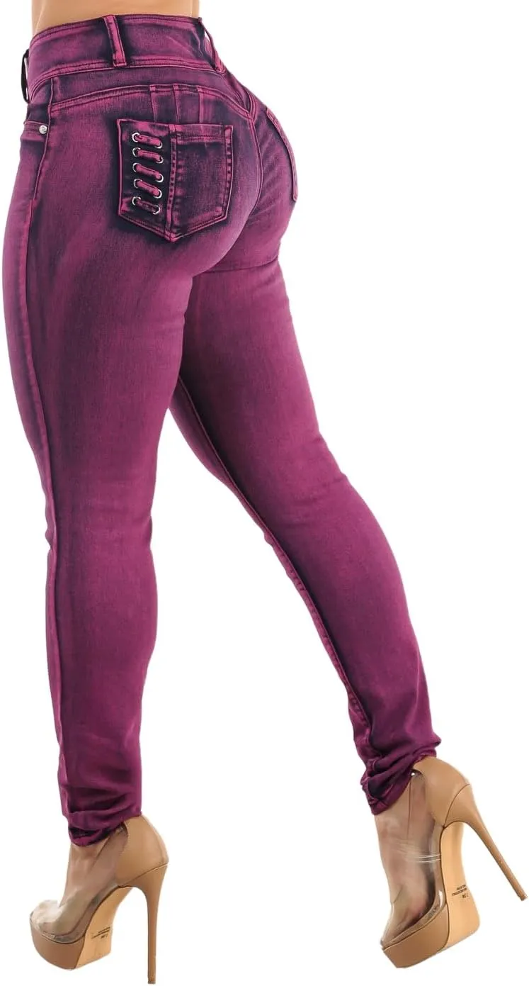 Moda Xpress High Waisted Butt Lifting Jeans for Women - Colombian Skinny Jeans Levanta Cola