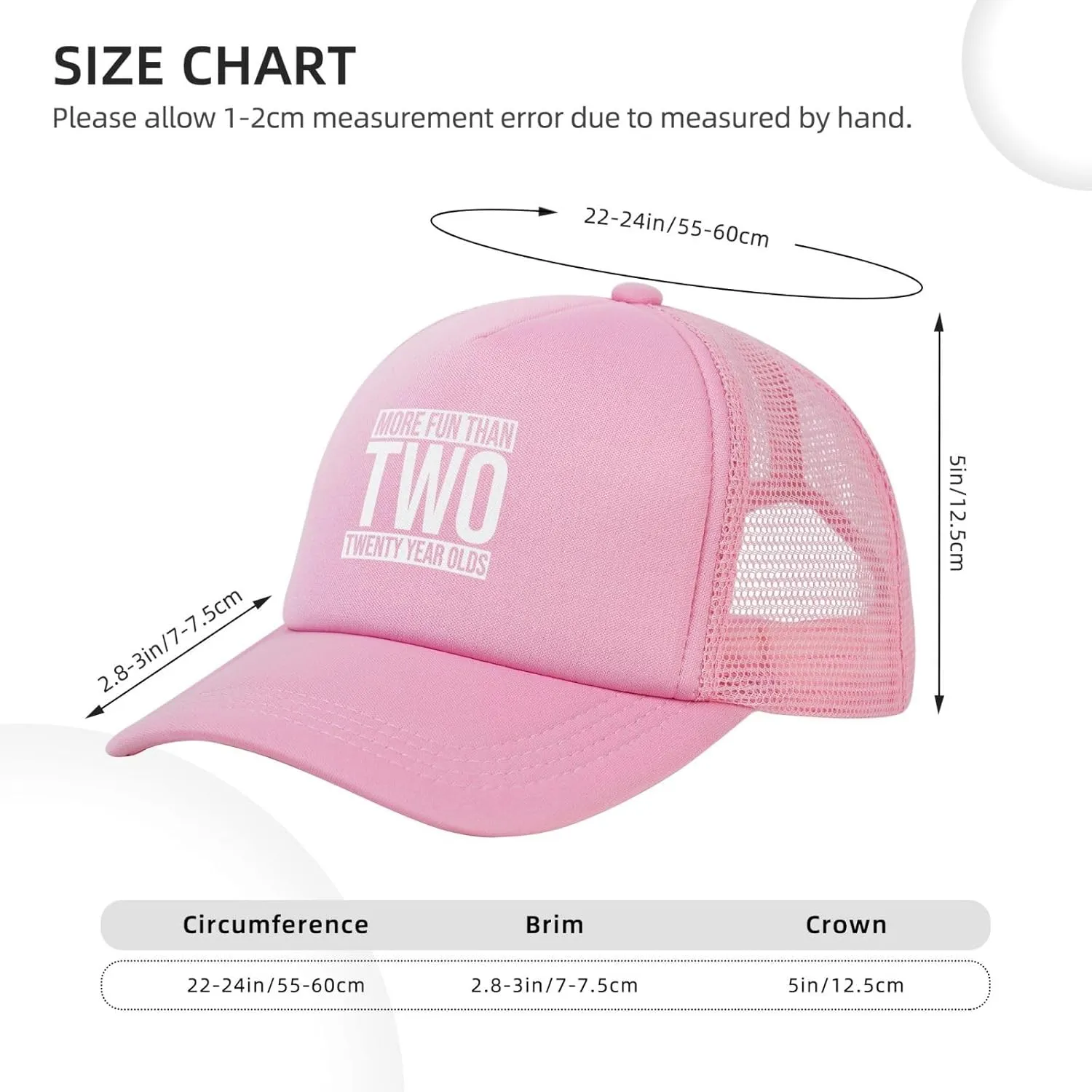 More Fun Than Two Twenty Year Olds Hats Classic Mesh Dad Hat for Men Women Adjustable Black Baseball Cap