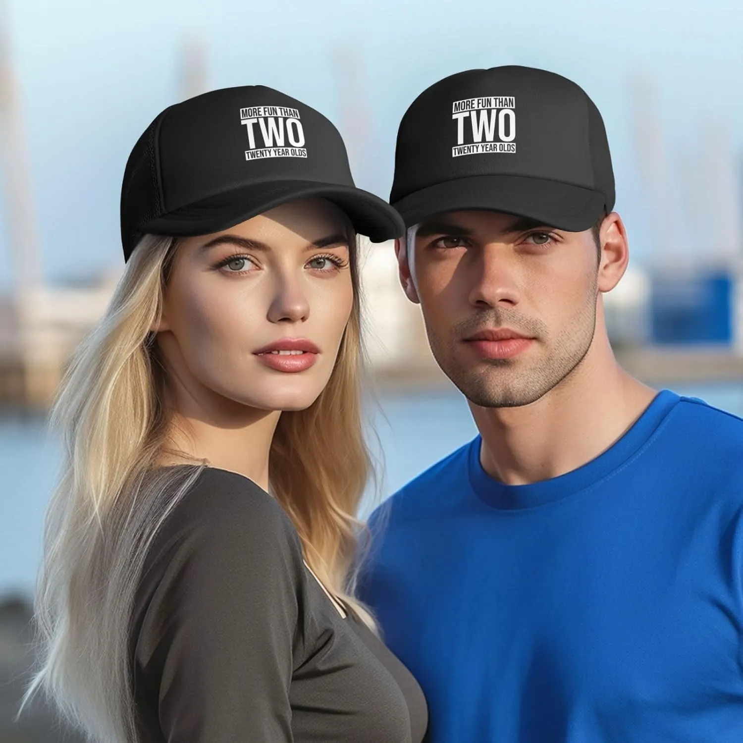 More Fun Than Two Twenty Year Olds Hats Classic Mesh Dad Hat for Men Women Adjustable Black Baseball Cap