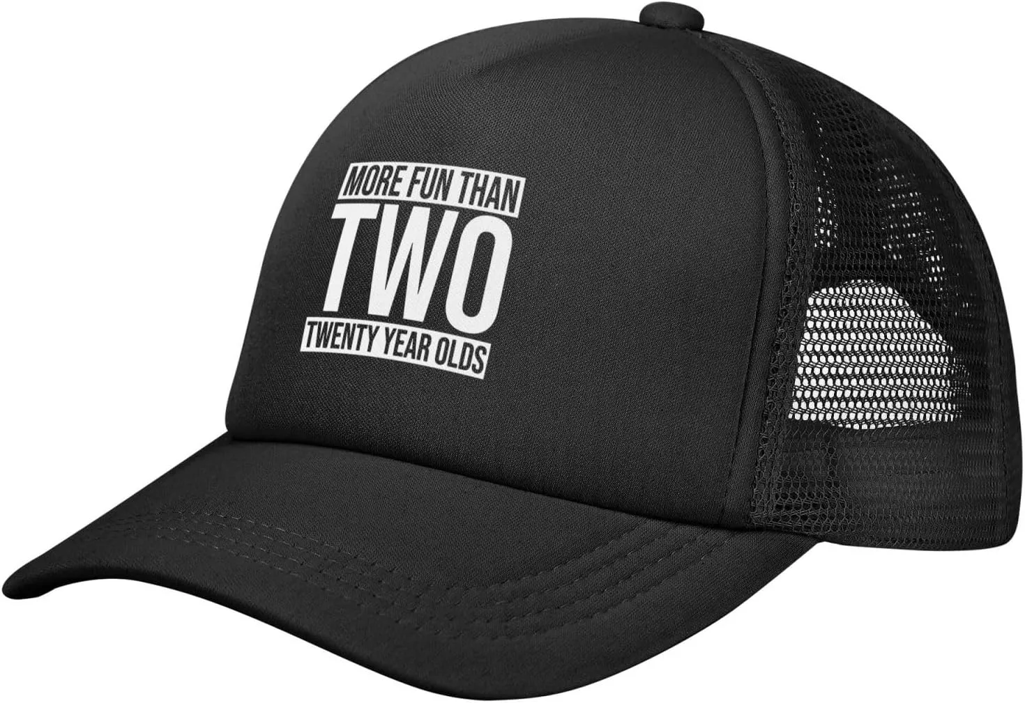 More Fun Than Two Twenty Year Olds Hats Classic Mesh Dad Hat for Men Women Adjustable Black Baseball Cap