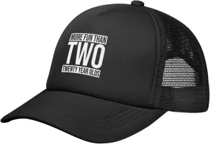 More Fun Than Two Twenty Year Olds Hats Classic Mesh Dad Hat for Men Women Adjustable Black Baseball Cap
