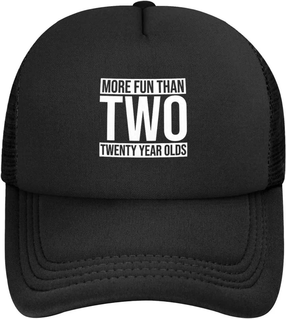 More Fun Than Two Twenty Year Olds Hats Classic Mesh Dad Hat for Men Women Adjustable Black Baseball Cap