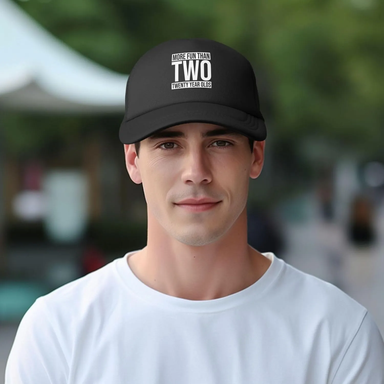 More Fun Than Two Twenty Year Olds Hats Classic Mesh Dad Hat for Men Women Adjustable Black Baseball Cap