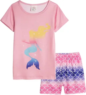 MyFav Pajama Set Big Girls Comfy PJS Lovely Heart Shape Printed Sleepwear Nighty