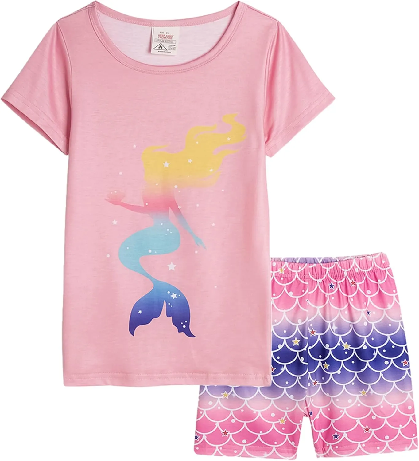 MyFav Pajama Set Big Girls Comfy PJS Lovely Heart Shape Printed Sleepwear Nighty