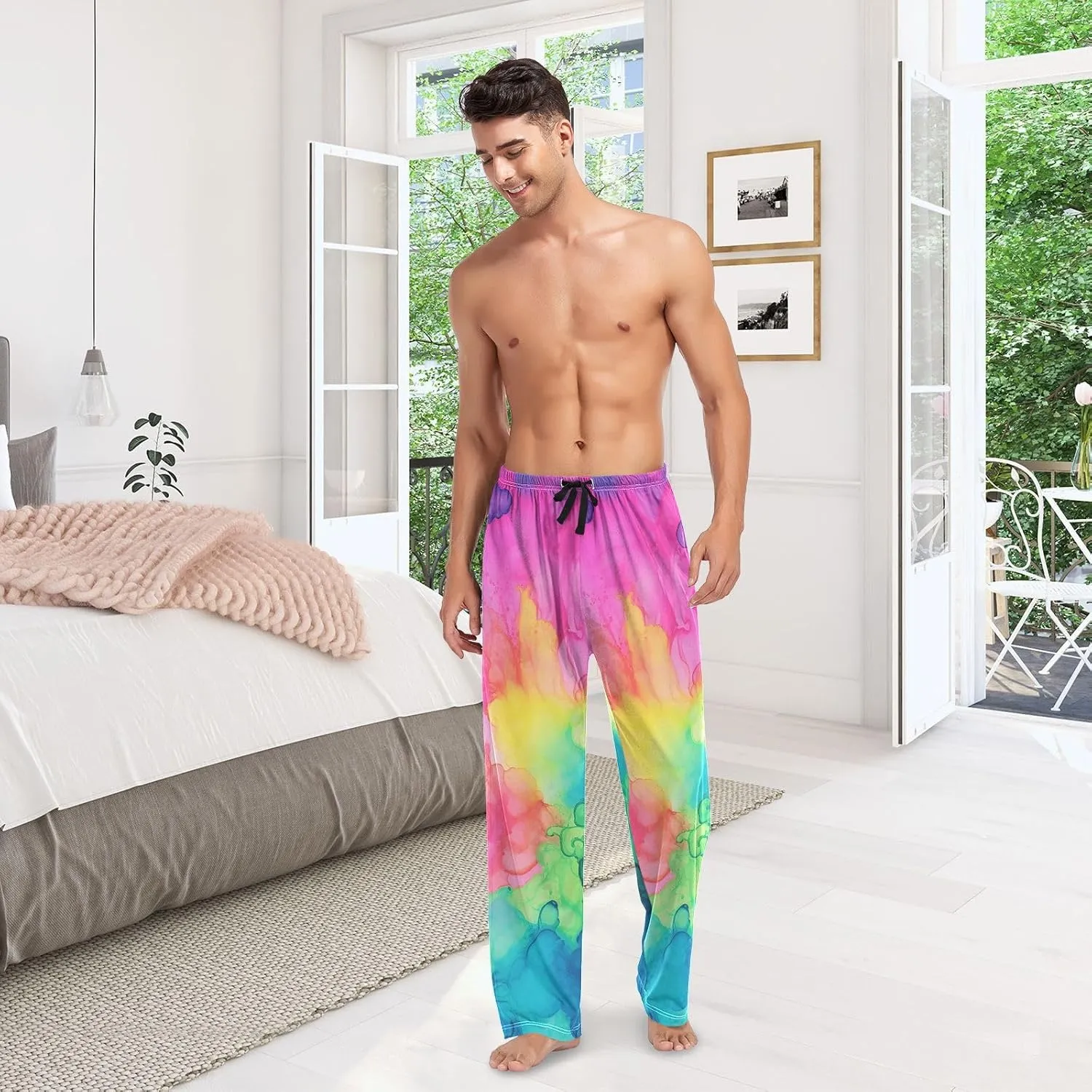 Neon Color Men's sleep pants Pajama Pants Sleepwear Lounge Pajama Bottoms S-XXL