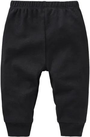 Newborn Boys Girls Baggy Sweatpants Cotton Elastic Waist Joggers Baby Casual Comfy Pants Breathable Solid Color Trousers
