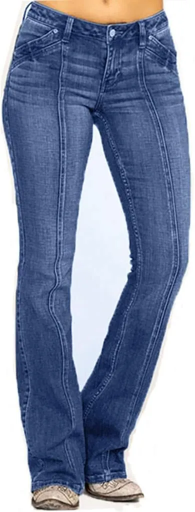 Otime Women's Pants Loose Casual Lightweight Breathable Slimming and Slimming Flare Jeans for Women Retro Horn