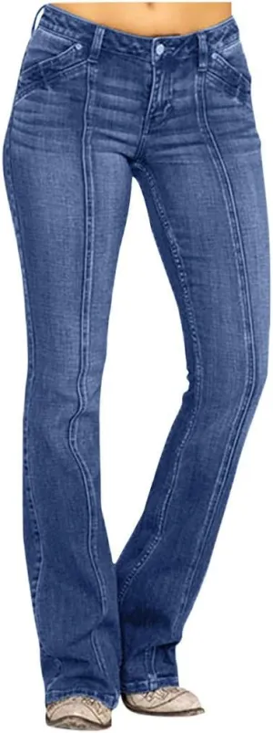 Otime Women's Pants Loose Casual Lightweight Breathable Slimming and Slimming Flare Jeans for Women Retro Horn