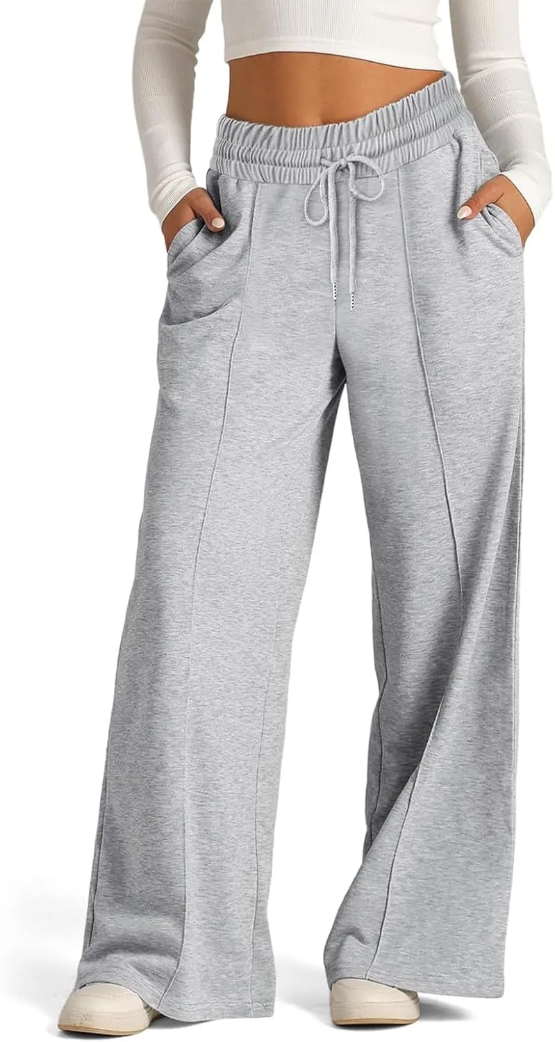 Oversized Sweatpants Women Baggy Lightweight Wide Leg Pants with Pockets Y2k High Waisted Flare Sweatpants Joggers