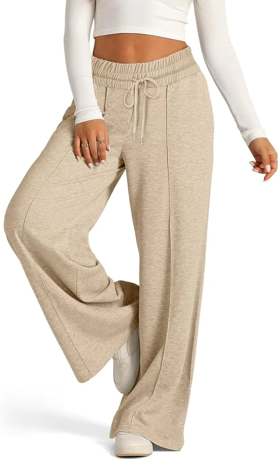 Oversized Sweatpants Women Baggy Lightweight Wide Leg Pants with Pockets Y2k High Waisted Flare Sweatpants Joggers