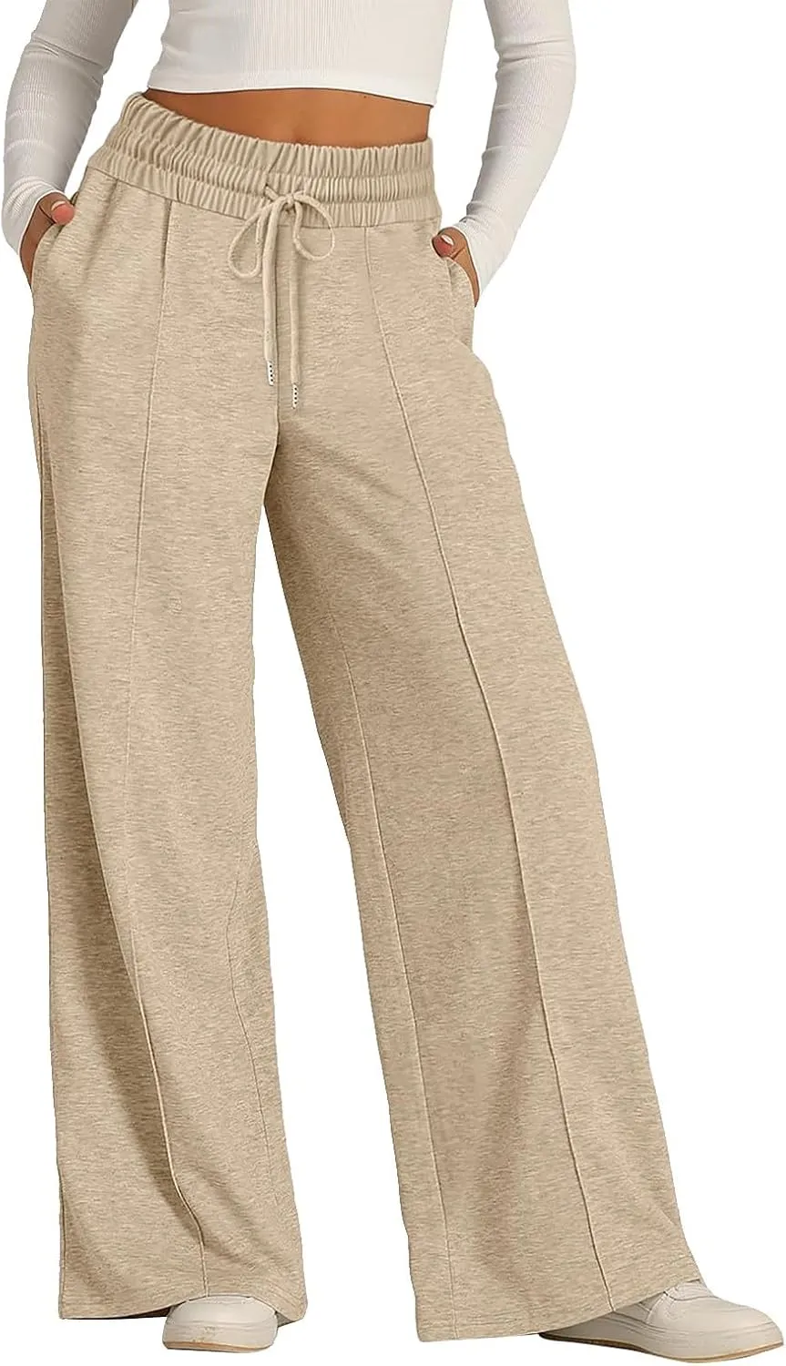 Oversized Sweatpants Women Baggy Lightweight Wide Leg Pants with Pockets Y2k High Waisted Flare Sweatpants Joggers
