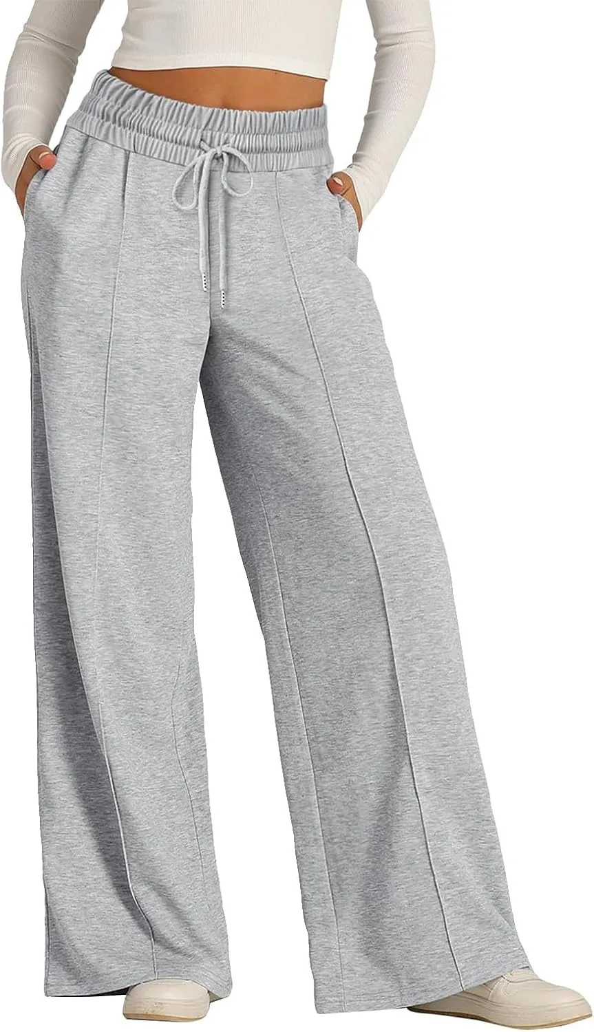 Oversized Sweatpants Women Baggy Lightweight Wide Leg Pants with Pockets Y2k High Waisted Flare Sweatpants Joggers