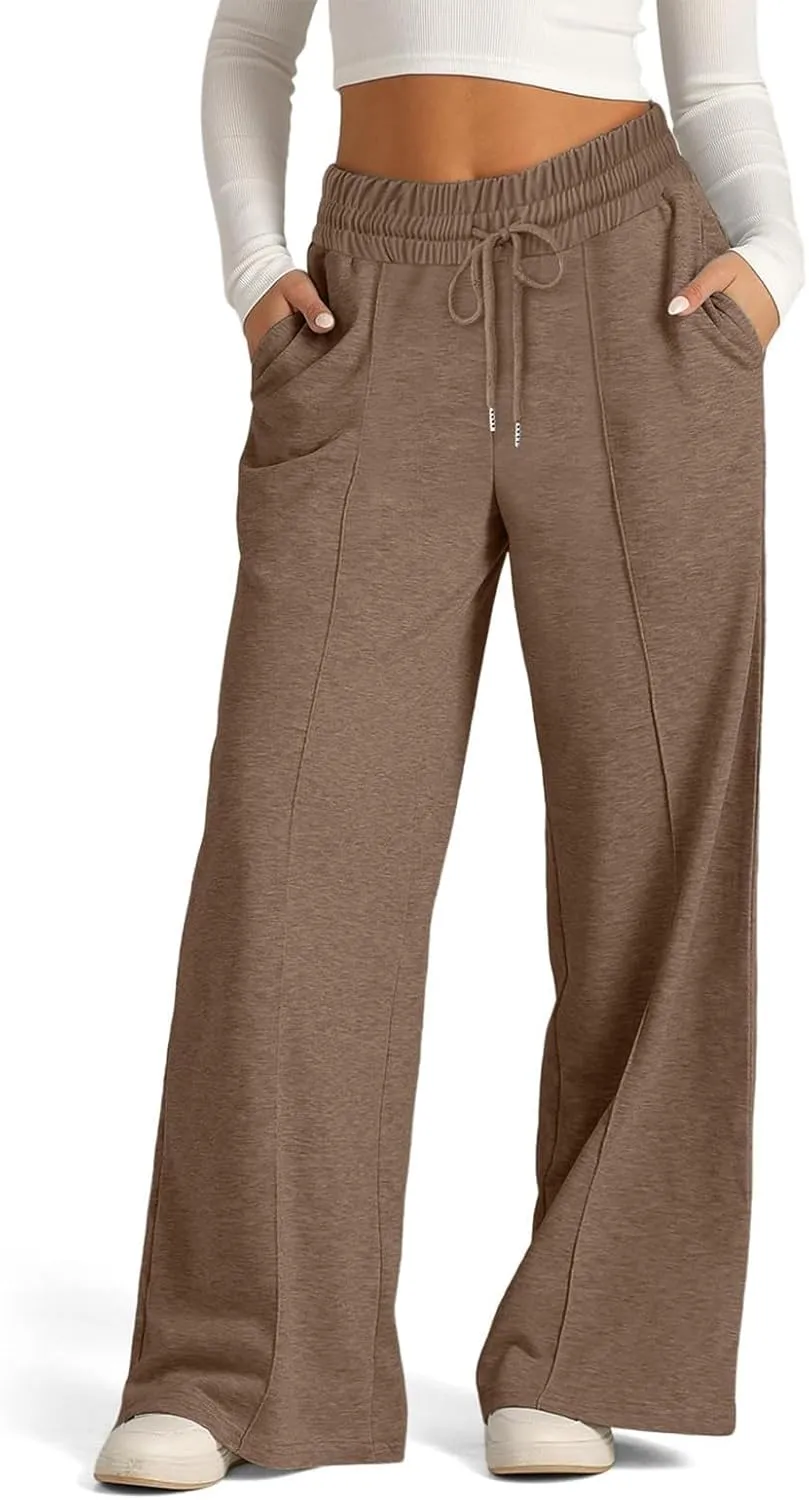 Oversized Sweatpants Women Baggy Lightweight Wide Leg Pants with Pockets Y2k High Waisted Flare Sweatpants Joggers