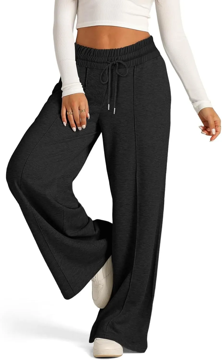 Oversized Sweatpants Women Baggy Lightweight Wide Leg Pants with Pockets Y2k High Waisted Flare Sweatpants Joggers