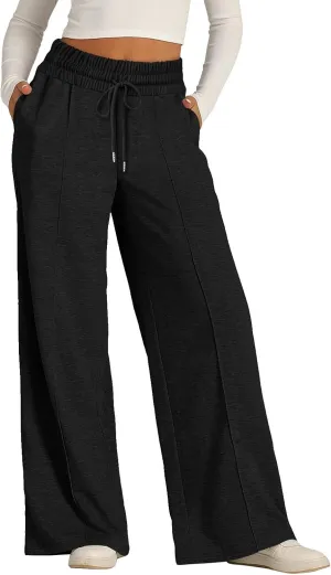 Oversized Sweatpants Women Baggy Lightweight Wide Leg Pants with Pockets Y2k High Waisted Flare Sweatpants Joggers