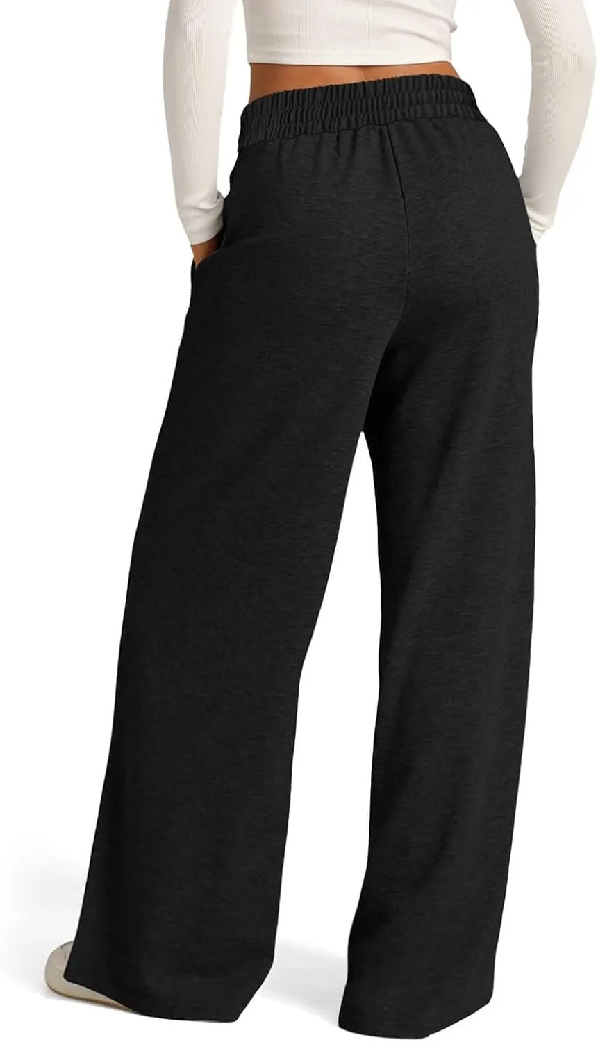 Oversized Sweatpants Women Baggy Lightweight Wide Leg Pants with Pockets Y2k High Waisted Flare Sweatpants Joggers